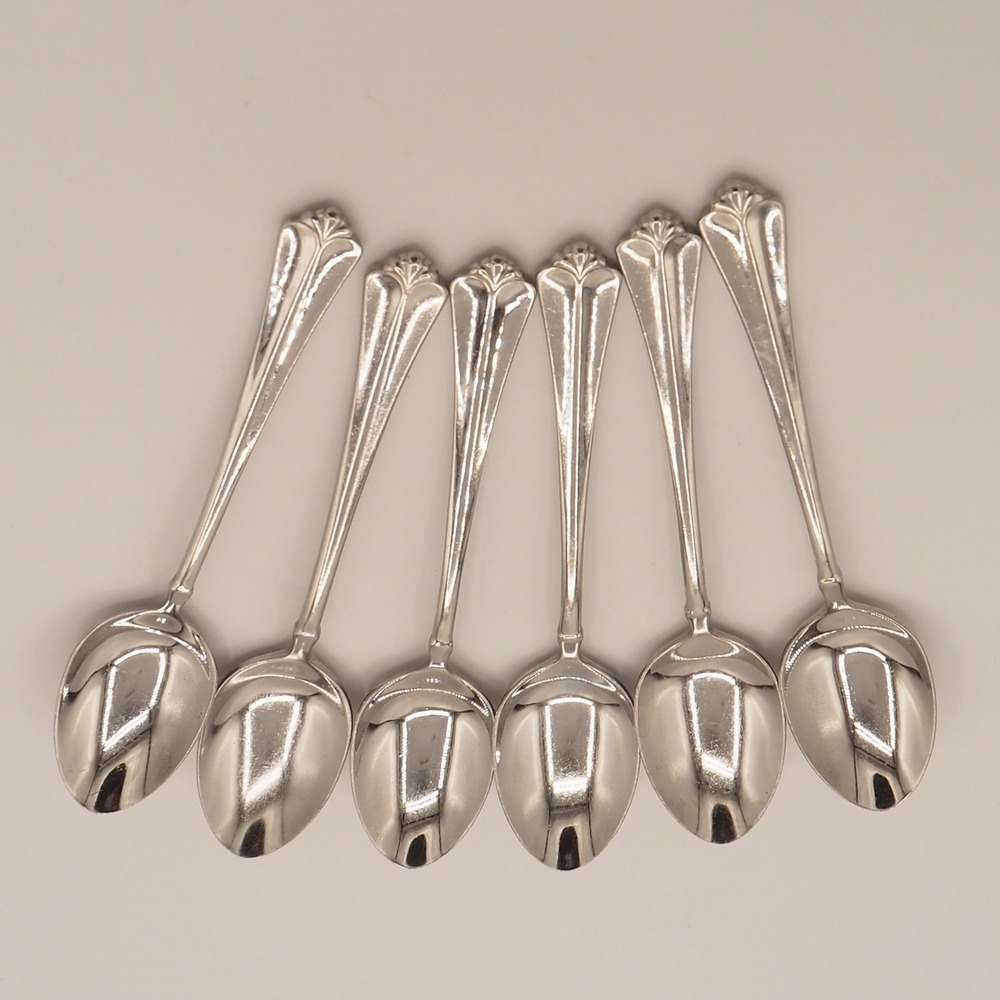 Onieda Juilliard Cube Heirloom Glossy Stainless Flatware Set of 6 Teaspoons